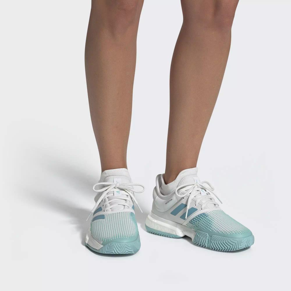 Adidas SoleCourt Boost Parley Zapatillas De Tenis Blancos Para Mujer (MX-17595)